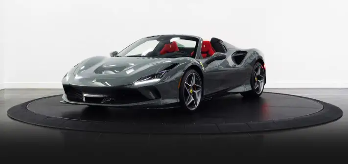 grey-ferrari-f8-spider-rental-profile-view-orlando-exotic-car-rentals