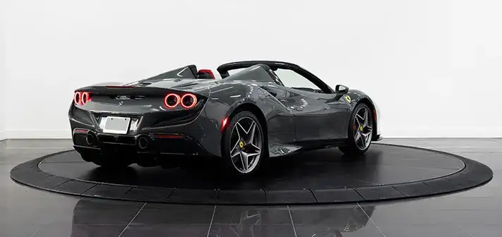 grey-ferrari-f8-spider-rental-rear-view-orlando-exotic-car-rentals