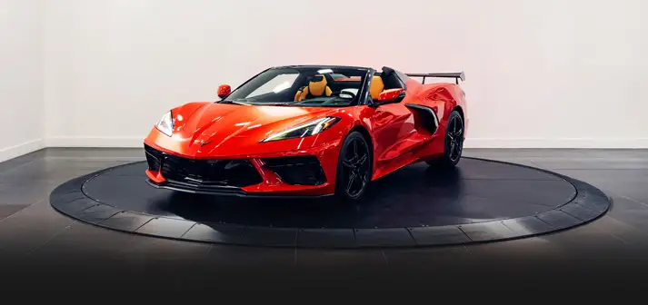 red-corvette-c8-rental-profile-view-orlando-exotic-car-rentals