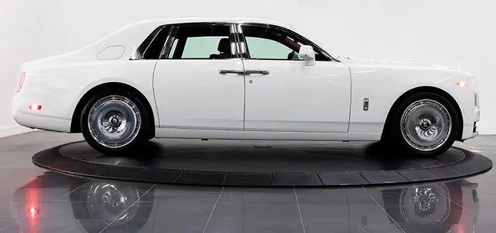 White Rolls Royce Phantom rental side view - Orlando exotic car rentals